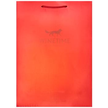 Пакет Wine Time Fox подарунковий 250*350*90 бордо 1 шт - купити, ціни на WINETIME - фото 1