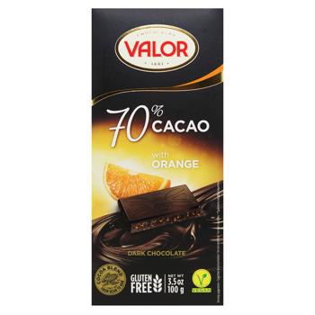 Valor With Orange Black Chocolate 70% 100g - buy, prices for NOVUS - photo 1