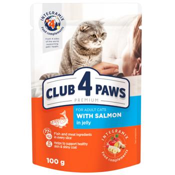 Club 4 Paws Premium Wet Food with Salmon for Adult Cats 100g - buy, prices for Auchan - photo 1