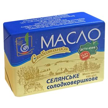 Slobozhanka Selianske Sweet Cream Butter 72.8% 180g - buy, prices for Chudo Market - photo 1