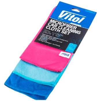 Набор салфеток автомобильных Vitol микрофибра 3шт