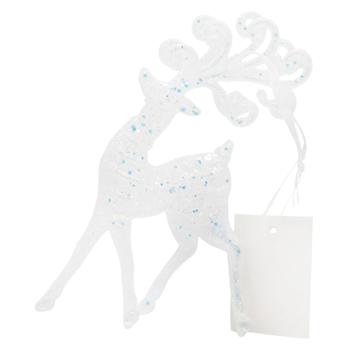 Підвіска ялинкова Олень 14*9 см гліттер арт. WH41194 9245 И945 - купити, ціни на КОСМОС - фото 1