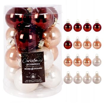 Christmas Amber Balls Set 16pcs 35mm