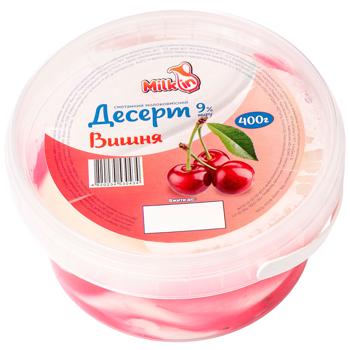 Десерт сметанний Milkin Вишня 9% 400г - купити, ціни на Торба - фото 1