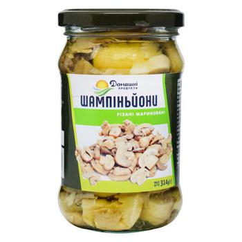 Шампиньоны Домашние Продукты резаные маринованные 314г - купить, цены на Auchan - фото 1