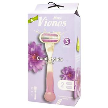 Бритва Max Vionos 3 женская + 2 картриджа - купить, цены на КОСМОС - фото 3