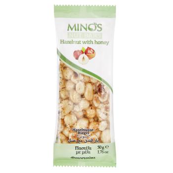 Minos With Hazelnut And Honey Nut Bar 50g - buy, prices for - photo 1