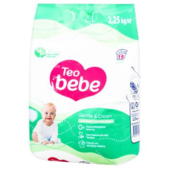 Пральний порошок для дитячого одягу Teo Bebe Gentle&Clean Алое 2,25кг - купити, ціни на МегаМаркет - фото 1