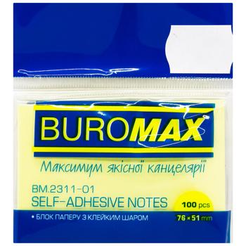 Buromax Self-adhesive Notes 51x76mm 100 Sheets - buy, prices for Za Raz - photo 1