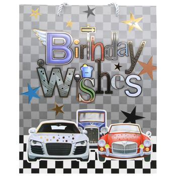 Пакет подарочный бумажный 26*32*10см 077M-5985 - купить, цены на КОСМОС - фото 3