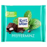 Шоколад чорний Ritter Sport з кремово-м'ятною начинкою 100г