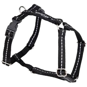 Шлея для собак Amiplay Reflective Guard полипропилен 17-27см / 26-35см / 10мм черный - купить, цены на MasterZoo - фото 1