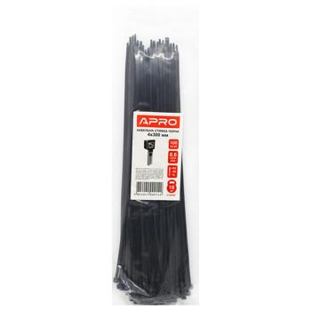 Apro Black Cable Tie 4*300mm 100pcs - buy, prices for MegaMarket - photo 1
