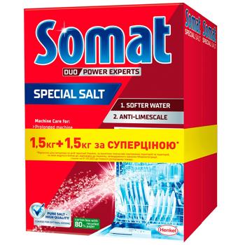 Somat Scale Agent Dishwashing Salt in Dishwasher 1.5+1.5kg - buy, prices for - photo 2