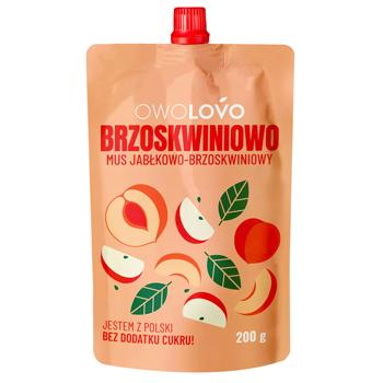 Мусс Owolovo Яблочно-персиковый 200г - купить, цены на КОСМОС - фото 1