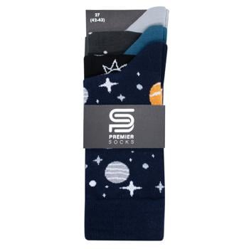 Набір шкарпеток Premier Socks Космічні чоловічих класичних р.27 3 пари - купити, ціни на NOVUS - фото 1