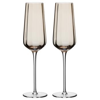 Ardesto Black Mars Altair Golden Set of Champagne Glasses 2pcs 300ml - buy, prices for COSMOS - photo 1