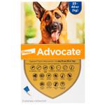 Bayer/Elanco Advocate Drops on the Withers for Dogs from 25 to 40kg Against External and Internal Parasites 3 pipettes