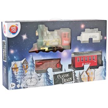 Іграшкова залізниця One Two Fun Classic Train, на батарейках, 71.1х40.9х13 см (3665257307233) - купити, ціни на Auchan - фото 1