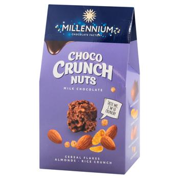 Millennium Choco Crunch Sereal Flakes-Almonds-Rice Crunch Sweets 100g - buy, prices for Auchan - photo 1