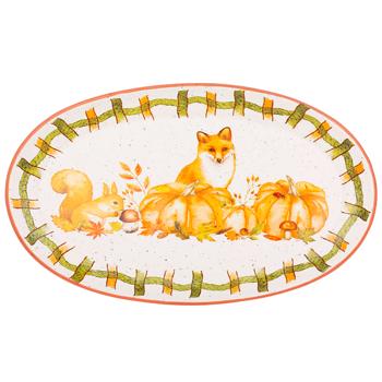 Bona Di Fox in Meadow Ceramic Dish 32x19x2.8cm