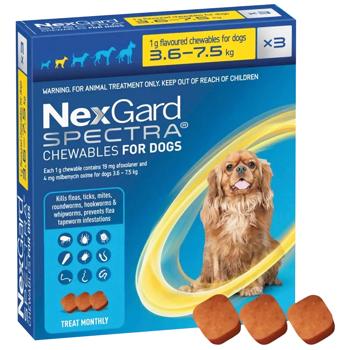 Boehringer Ingelheim NexGard Spectra Tablets for Dogs from 3.6 to 7.5kg Against External and Internal Parasites 3pcs - buy, prices for MasterZoo - photo 1