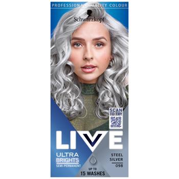 Live Ultra Brights 98 Silver Metallic Hair Dye - buy, prices for ULTRAMARKET - photo 1