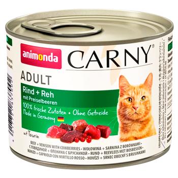 Animonda Carny Wet Food with Beef, Venison and Lingonberries for Adult Cats 200g