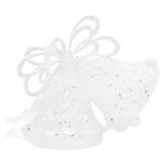 Подвеска ёлочная Колокольчики 11*9см серебряные блестки