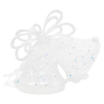 Підвіска ялинкова Дзвіночки 11*9см срібні блискітки - купити, ціни на Таврія В - фото 1