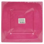Square Plastic Plates Pink 23cm 10pcs