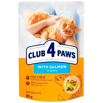 Корм влажный Club 4 Paws Premium с лососем для кошек 18+6шт х 85г - купить, цены на MasterZoo - фото 4