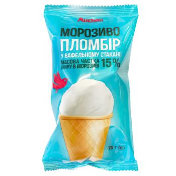 Мороженое Auchan пломбир 70г - купить, цены на Auchan - фото 1