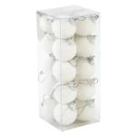 Actuel Set of White Snowball Christmas Balls 20pcs