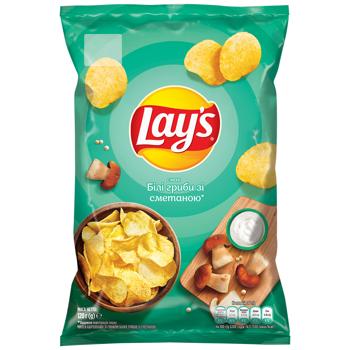 Lay's Potato Chips with Porcini Mushroom Flavor with Sour Cream 120g - buy, prices for COSMOS - photo 1
