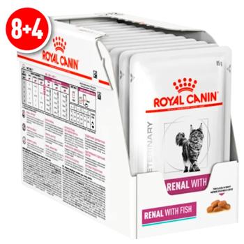 Корм вологий Royal Canin Renal з рибою для котів із захворюваннями нирок 12шт х 85г - купити, ціни на MasterZoo - фото 1