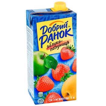 Dobryi Ranok Apple-Strawberry with Pulp Juice 1l - buy, prices for - photo 3