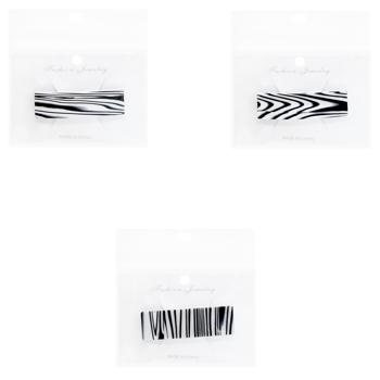 Greenwich Barrette with Stripes 6.8cm White