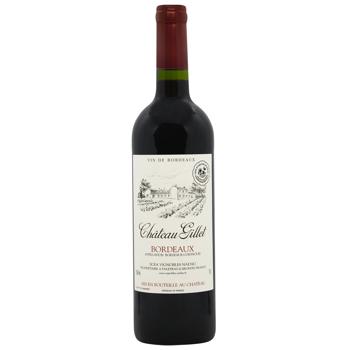 Вино Chateau Gillet Bordeaux красное сухое 12,5% 0,75л - купить, цены на КОСМОС - фото 1