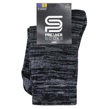 Носки Premier Socks мужские полушерстяные в рубчик р.25-29 серо-черный