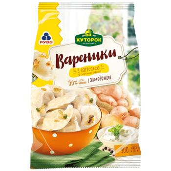 Вареники Хуторок селянский с картофелем и жареным луком замороженные 900г - купить, цены на Торба - фото 1