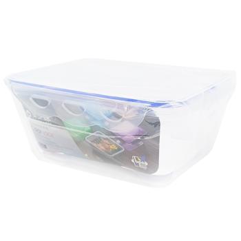 Food Storage Container Rectangular Plastic with Fasteners 1100ml 90383-34235 - buy, prices for COSMOS - photo 1
