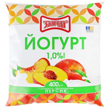 Йогурт Злагода персик 1% 400г