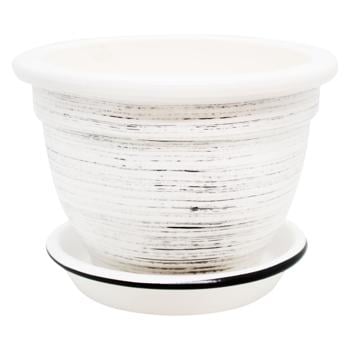 Violet Gloss White-Black Flowerpot - buy, prices for ULTRAMARKET - photo 1