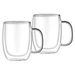 Ardesto Glass Cups Set with |Handles 350ml 2pcs