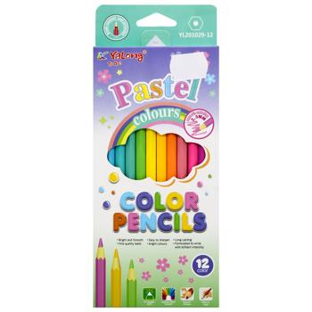 Карандаши цветные Yalong Pastel Color 12 цветов - купить, цены на - фото 2
