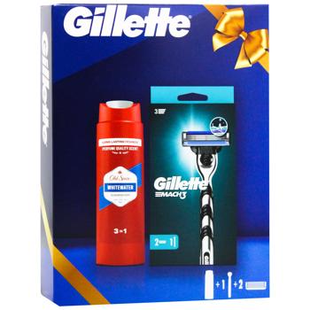 Gillette Mach3 Razor with 2 Cartridges and Old Spice Whitewater Shower Gel 250ml Gift Set - buy, prices for - photo 3