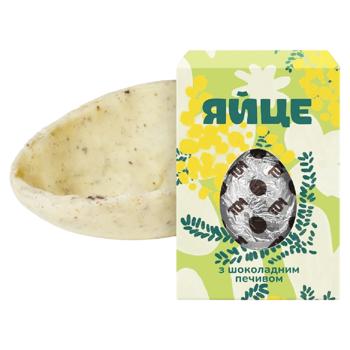 Яйце TOM білий шоколад з шоколадним печивом 80 г - купить, цены на Grono - фото 1