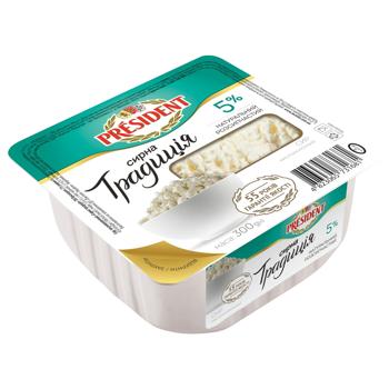 Сир кисломолочний President Сирна традиція 5% 300г - купити, ціни на NOVUS - фото 1
