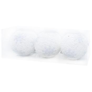 White Christmas Balls 8cm 3pcs - buy, prices for - photo 3